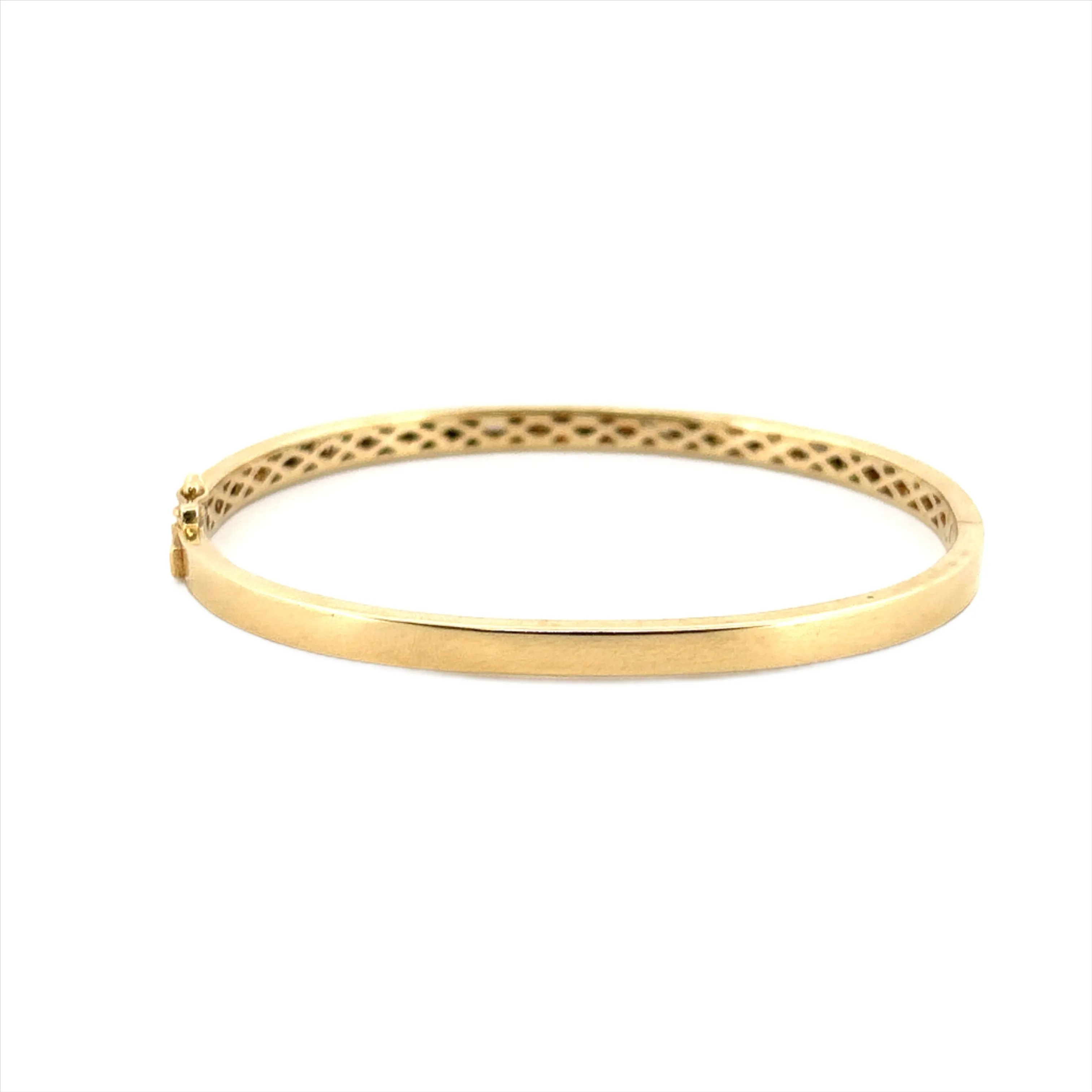 14K Gold Diamond Baguette Bangle