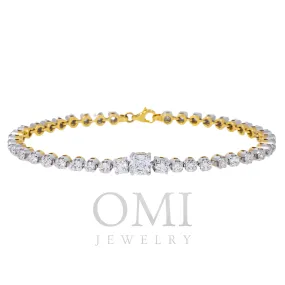 14K GOLD LAB DIAMOND TENNIS BRACELET 4.78 CT