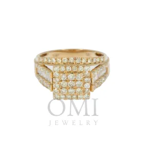 14K GOLD ROUND DIAMOND SQUARE RING 1.73 CT