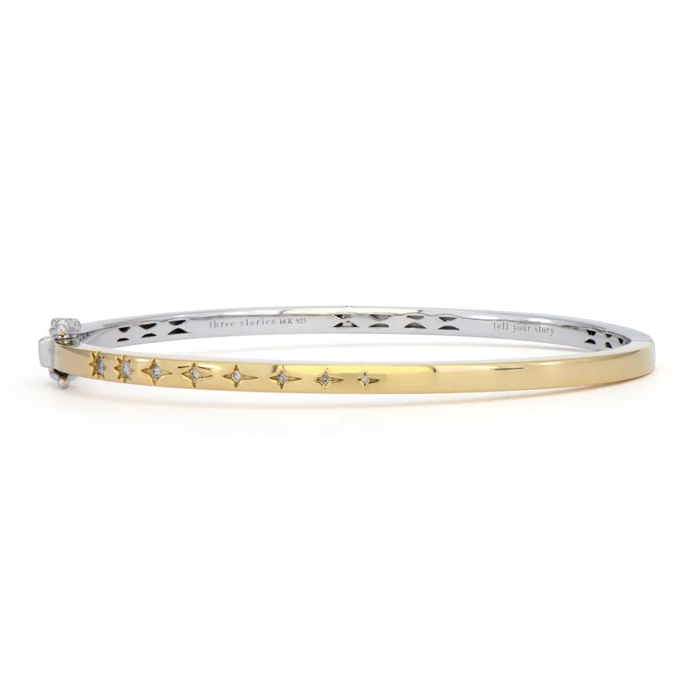 14K Two Tone Shooting Star Bracelet