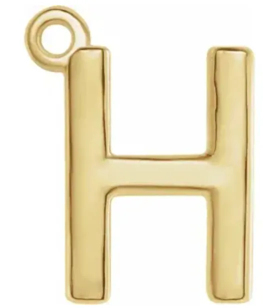 14k Uppercase Initial Charm