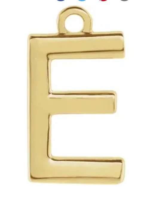 14k Uppercase Initial Charm