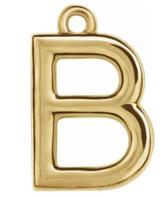 14k Uppercase Initial Charm