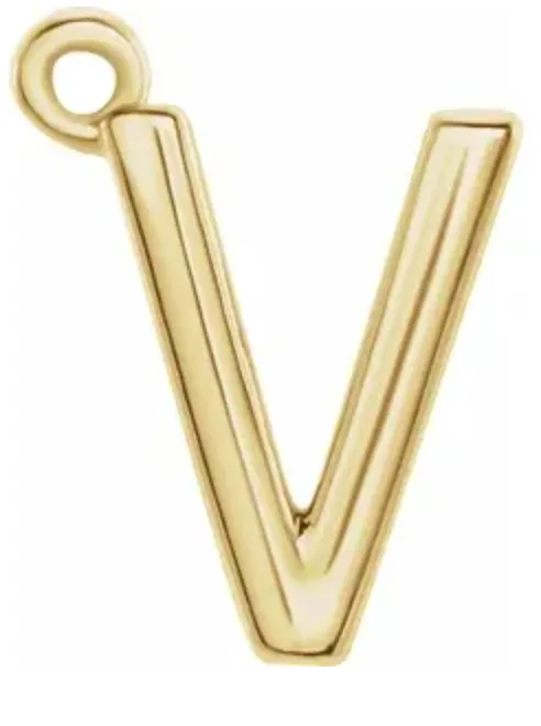 14k Uppercase Initial Charm