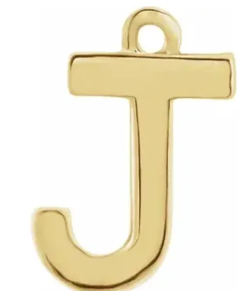 14k Uppercase Initial Charm