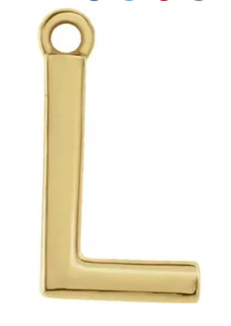 14k Uppercase Initial Charm