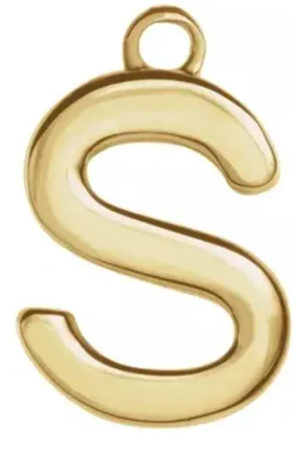 14k Uppercase Initial Charm