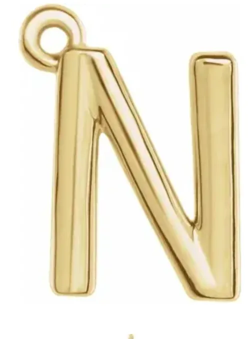 14k Uppercase Initial Charm