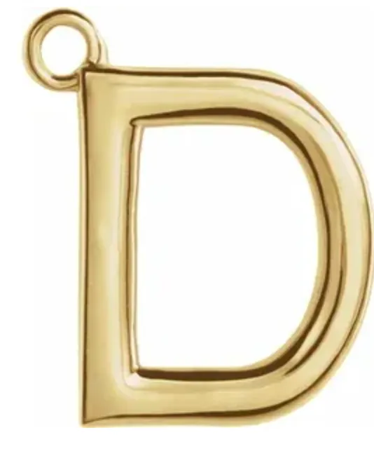 14k Uppercase Initial Charm