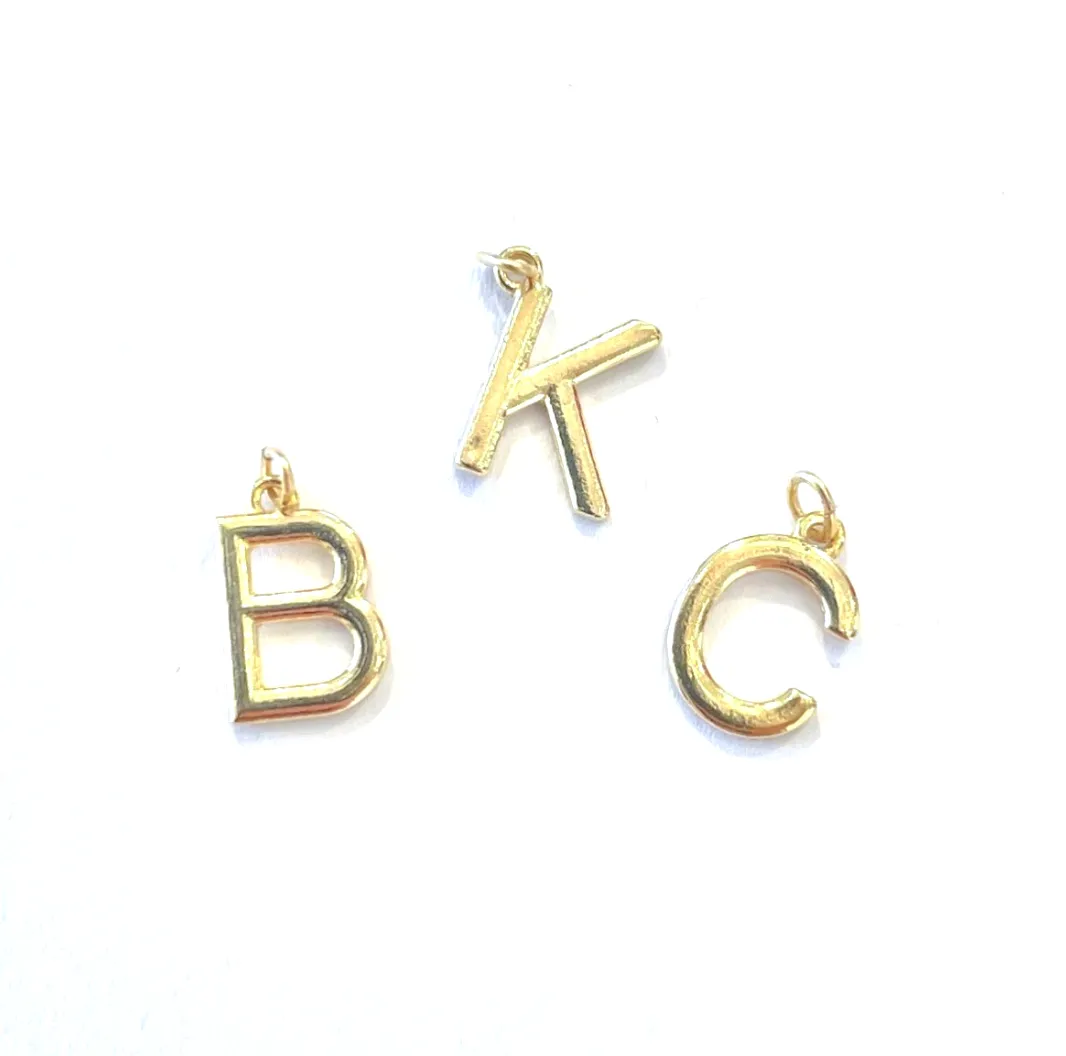 14k Uppercase Initial Charm