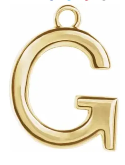 14k Uppercase Initial Charm