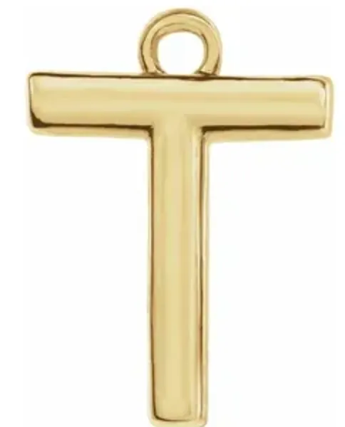 14k Uppercase Initial Charm