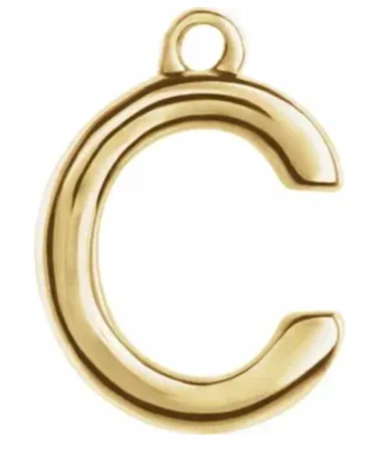 14k Uppercase Initial Charm