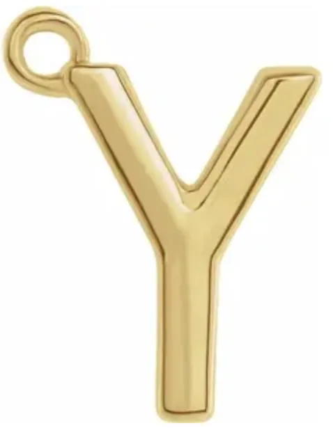 14k Uppercase Initial Charm