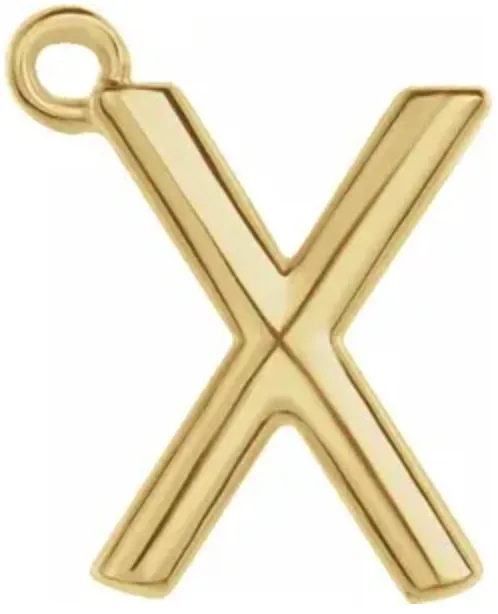 14k Uppercase Initial Charm