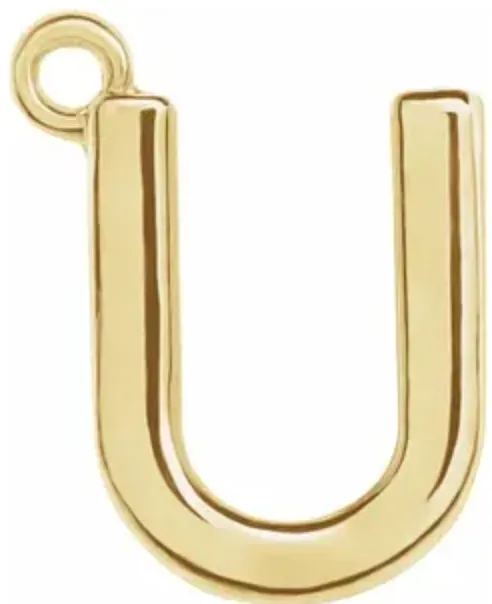 14k Uppercase Initial Charm