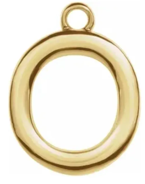 14k Uppercase Initial Charm