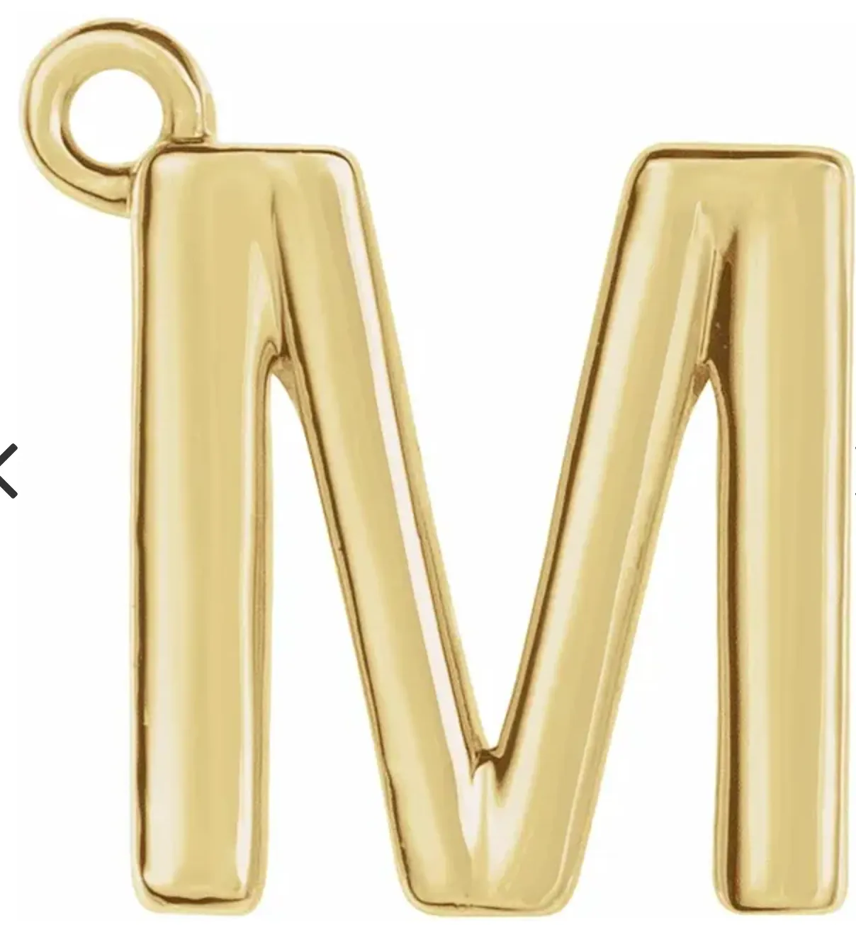 14k Uppercase Initial Charm