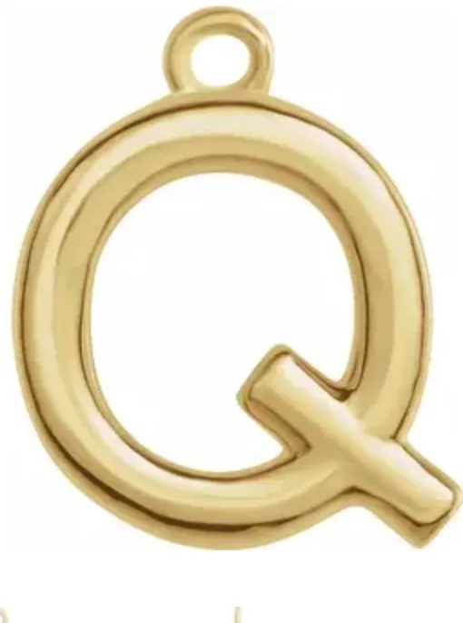 14k Uppercase Initial Charm