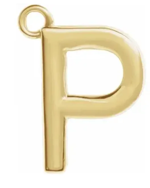 14k Uppercase Initial Charm