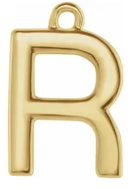 14k Uppercase Initial Charm