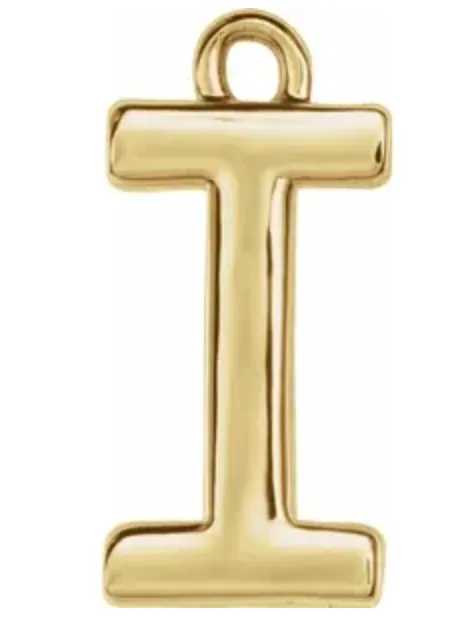 14k Uppercase Initial Charm