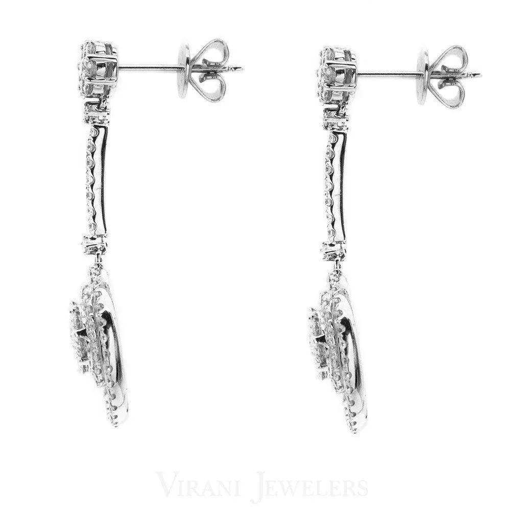 1.72CT Diamond Drop Karma Earrings Set In 18K White Gold