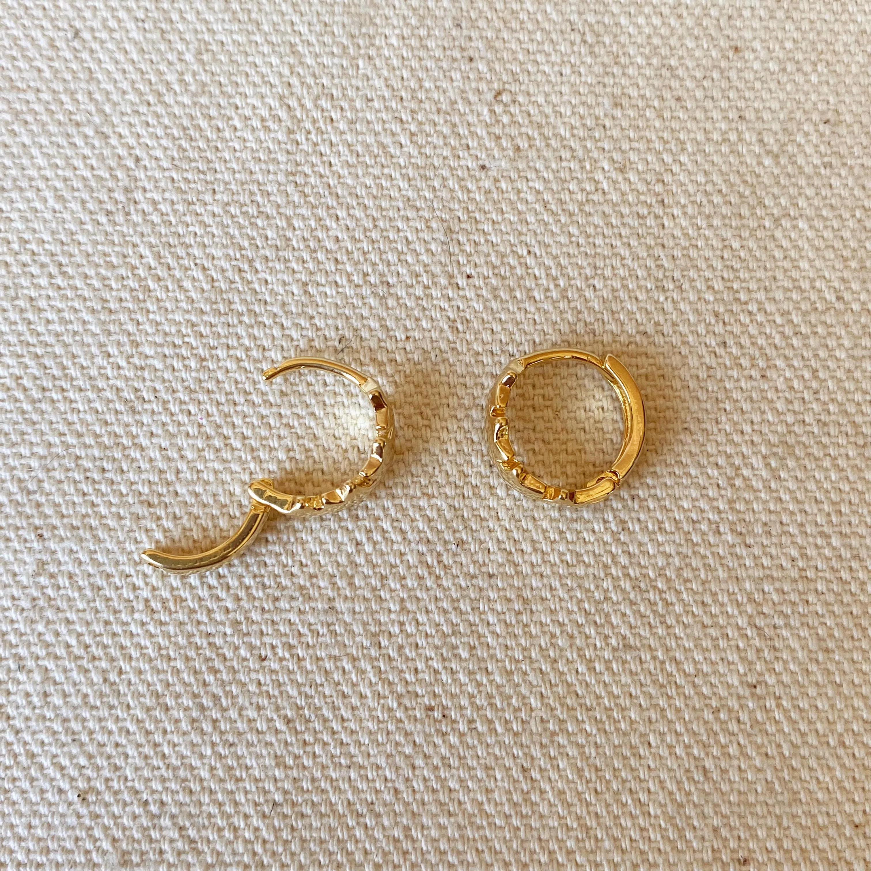 18k Gold Filled Stars Clicker Hoop Earrings