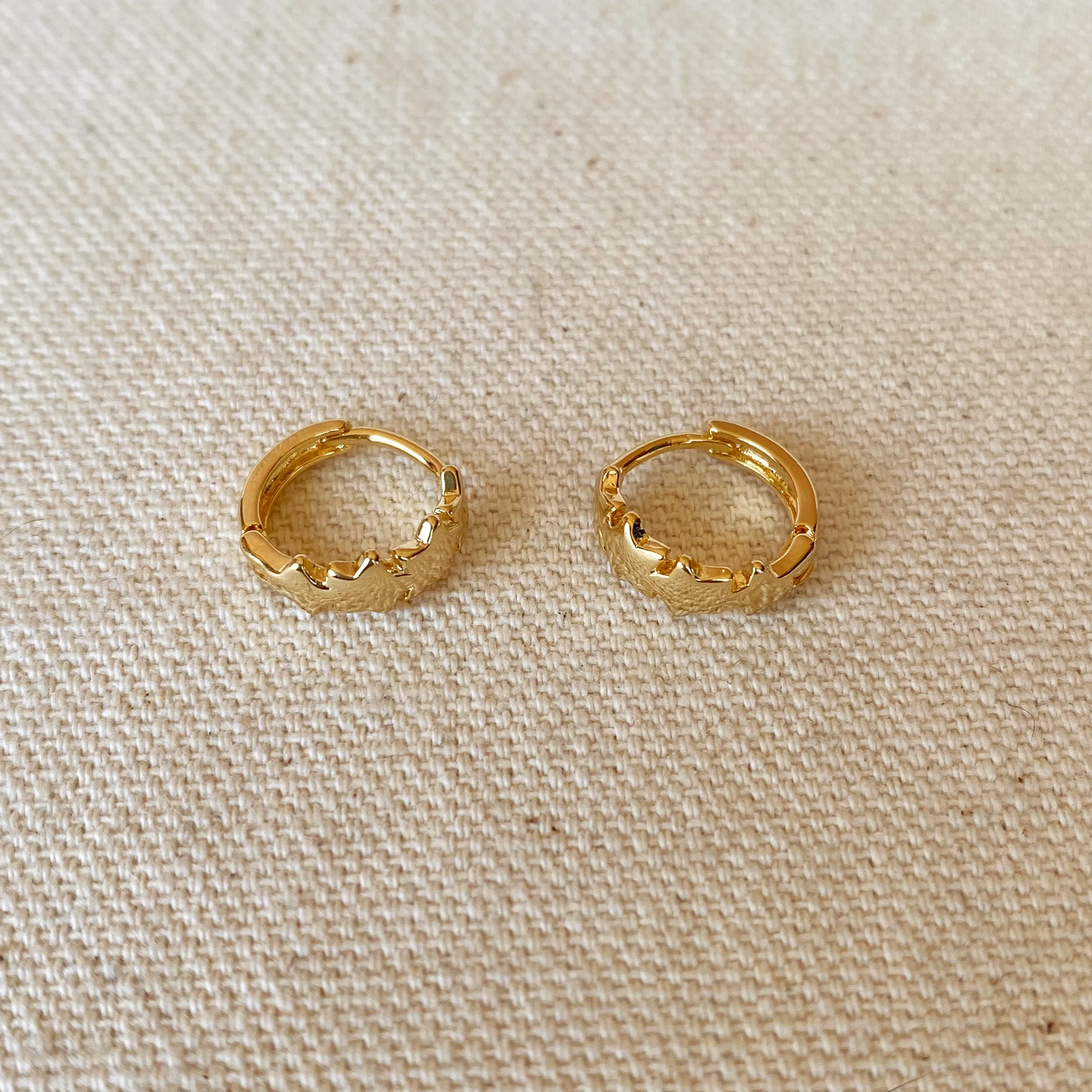 18k Gold Filled Stars Clicker Hoop Earrings