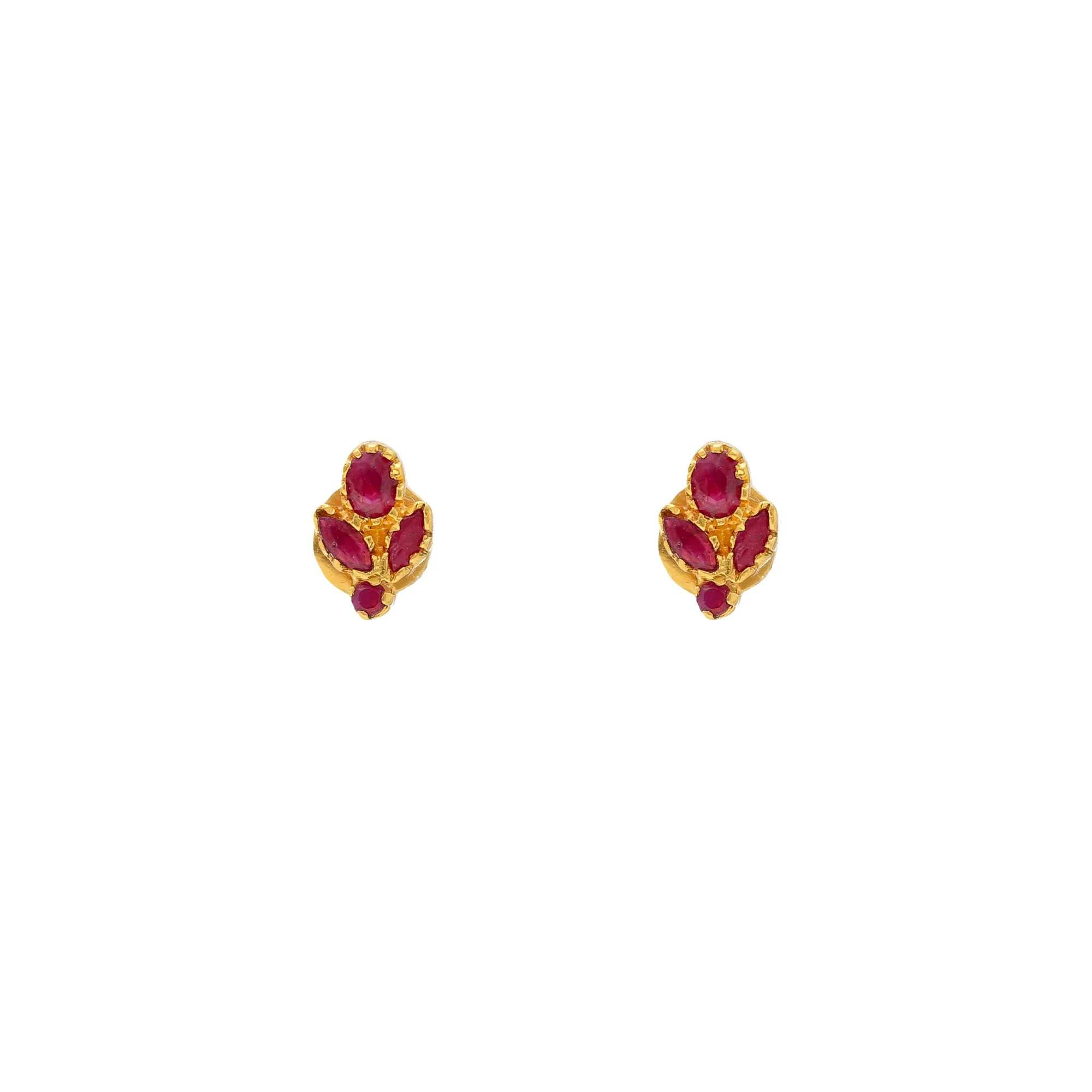 22K Yellow Gold & Ruby Necklace Set