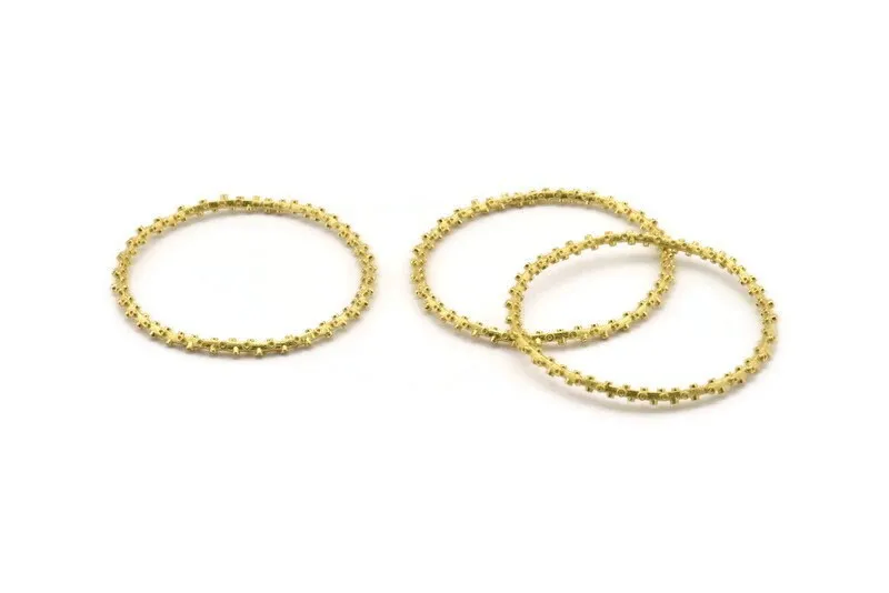 45mm Circle Connectors, 2 Raw Brass Circle Connectors (45x2x2mm) N1730