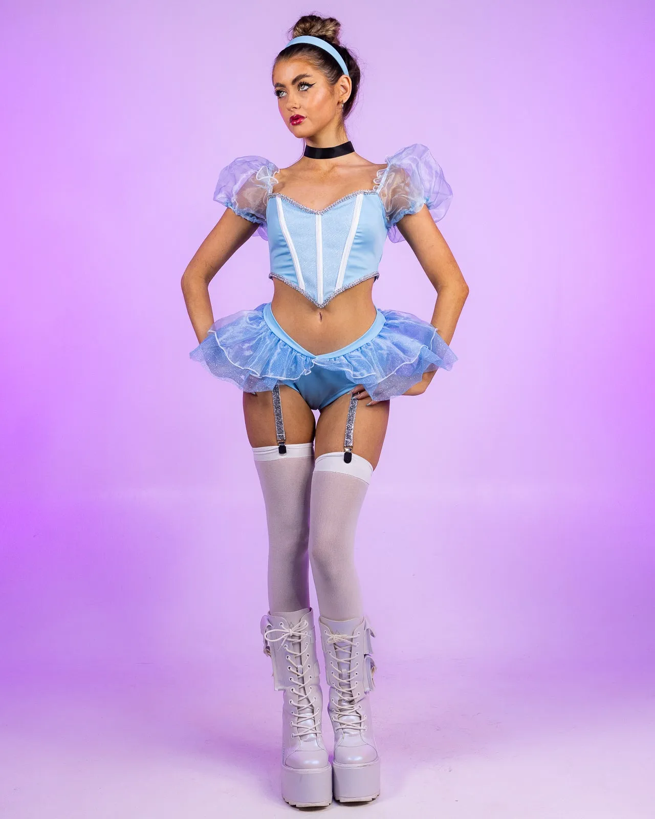 4pc Glass Slipper Cinderella Costume