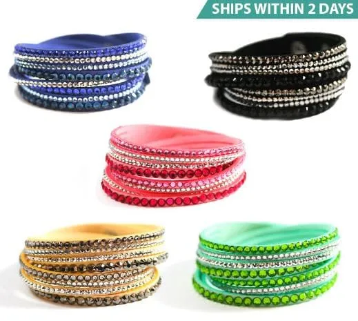 5 Leatherette Wrap-Around Color Bracelets of your Choice!