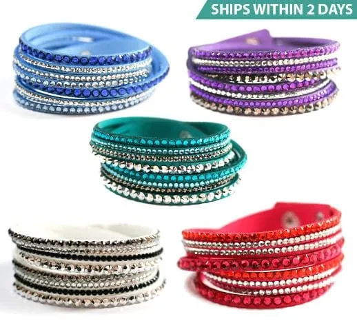 5 Leatherette Wrap-Around Color Bracelets of your Choice!