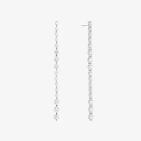 925 Sterling Silver Tennis Drop Earrings