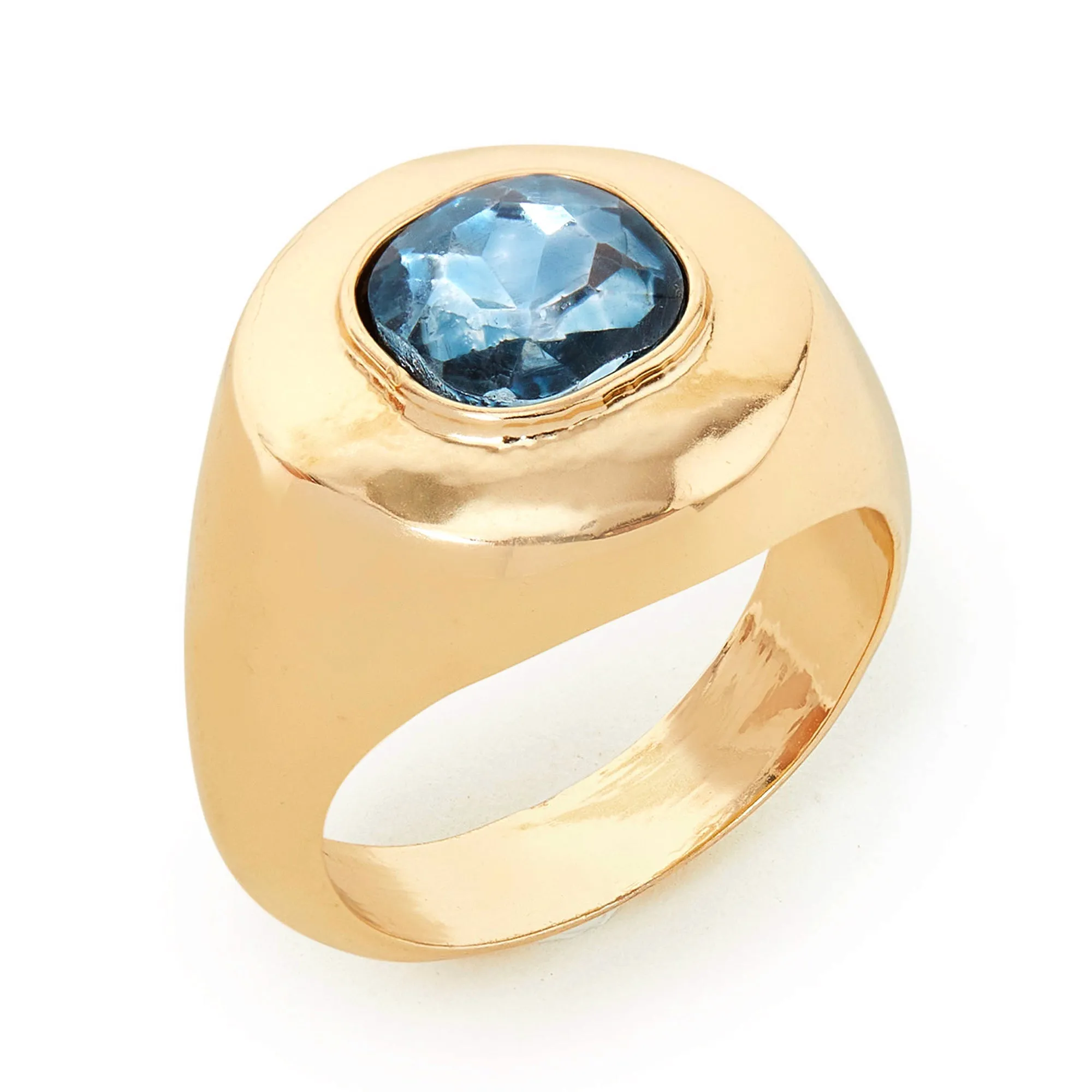 Accessorize London Women's Blue Chunky Gem Ring-Medium