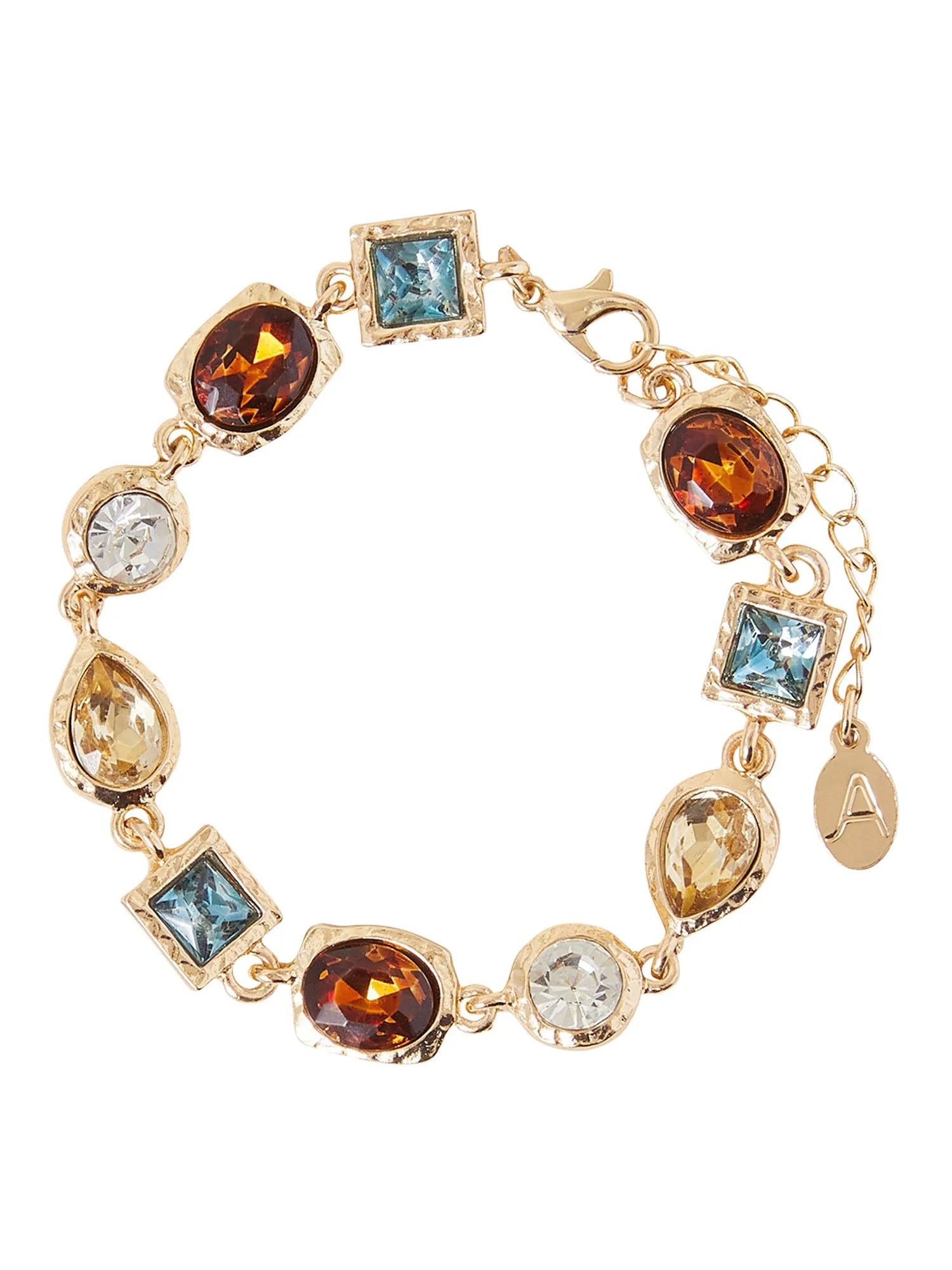 Accessorize London Women's Mixed Gem Clasp Bracelet