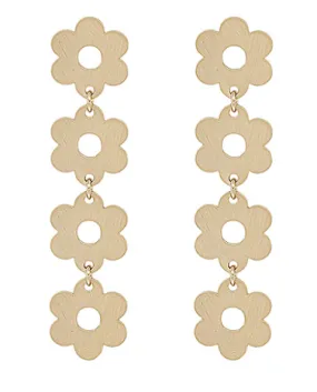 All Gold Daisy Drop Earrings