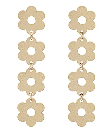 All Gold Daisy Drop Earrings