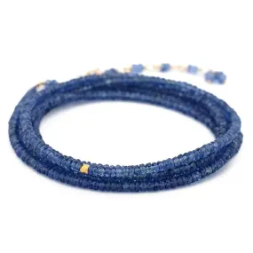 ANNE SPORTUN 34-INCH SAPPHIRE BEAD WRAP BRACELET WITH 18K YELLOW GOLD BEAD ACCENT