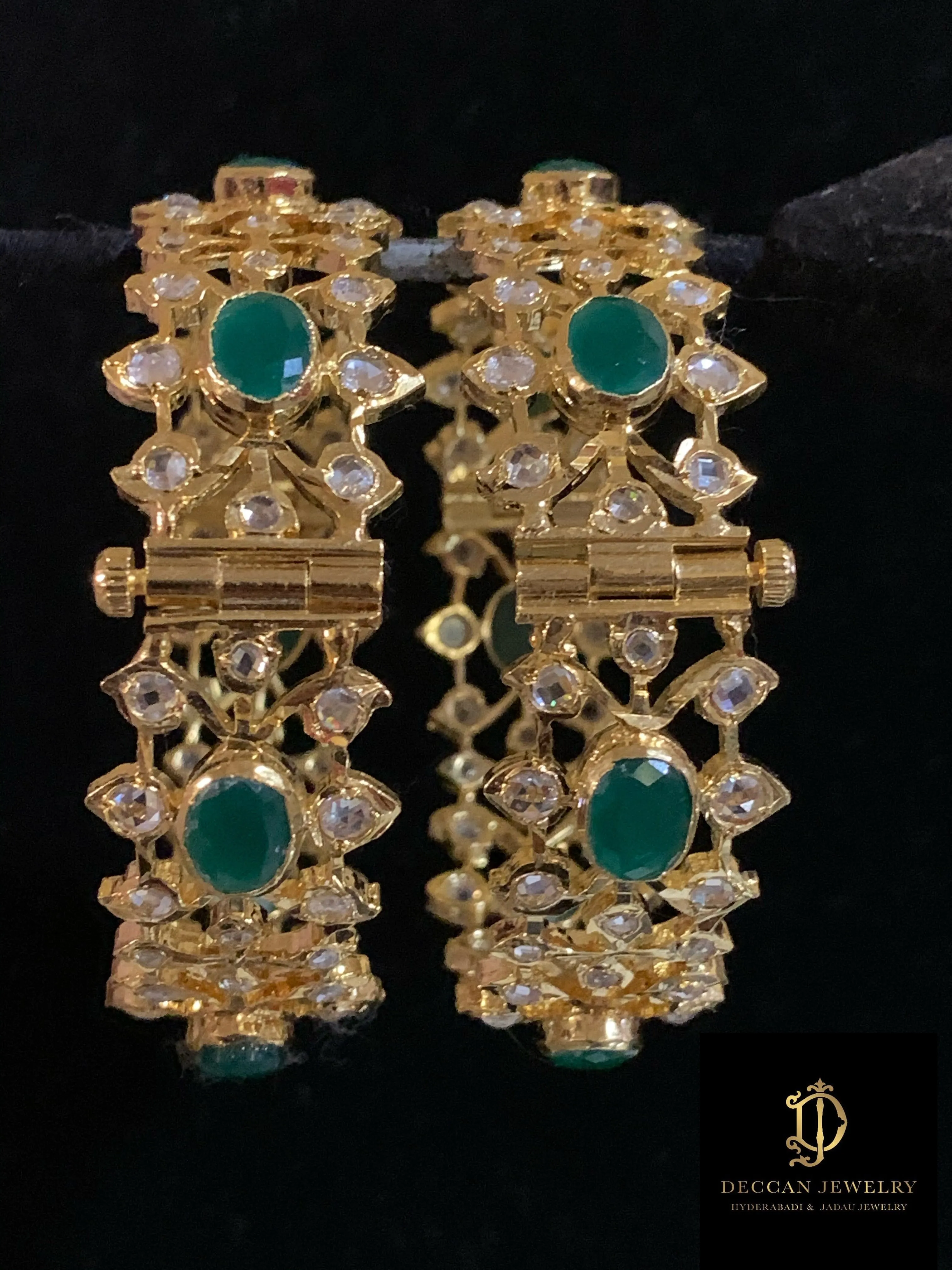 B14 Salma Bangles In Emerald Green ( SHIPS IN 4 WEEKS )