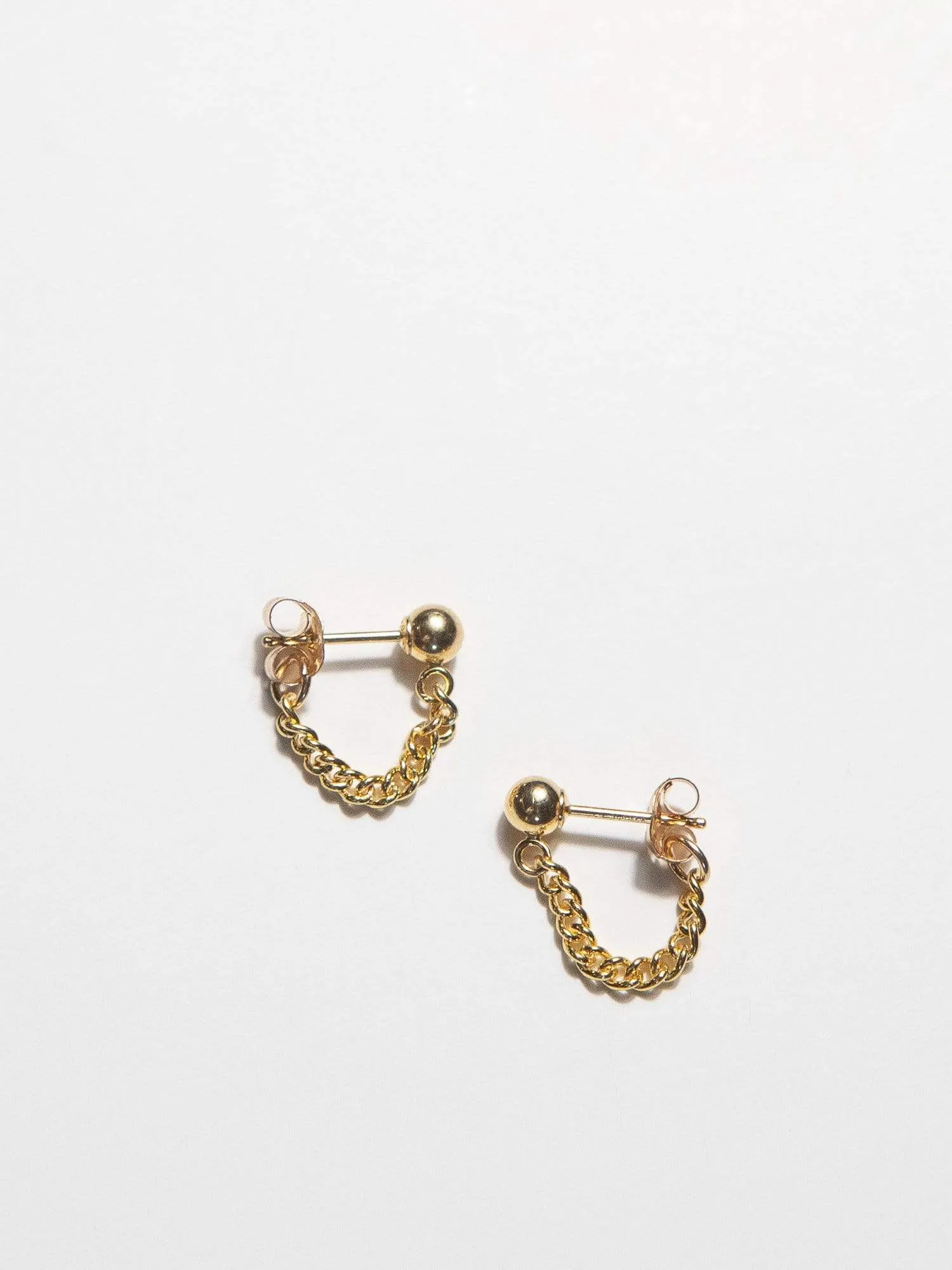 Ball & Chain Earrings, Curb Chain