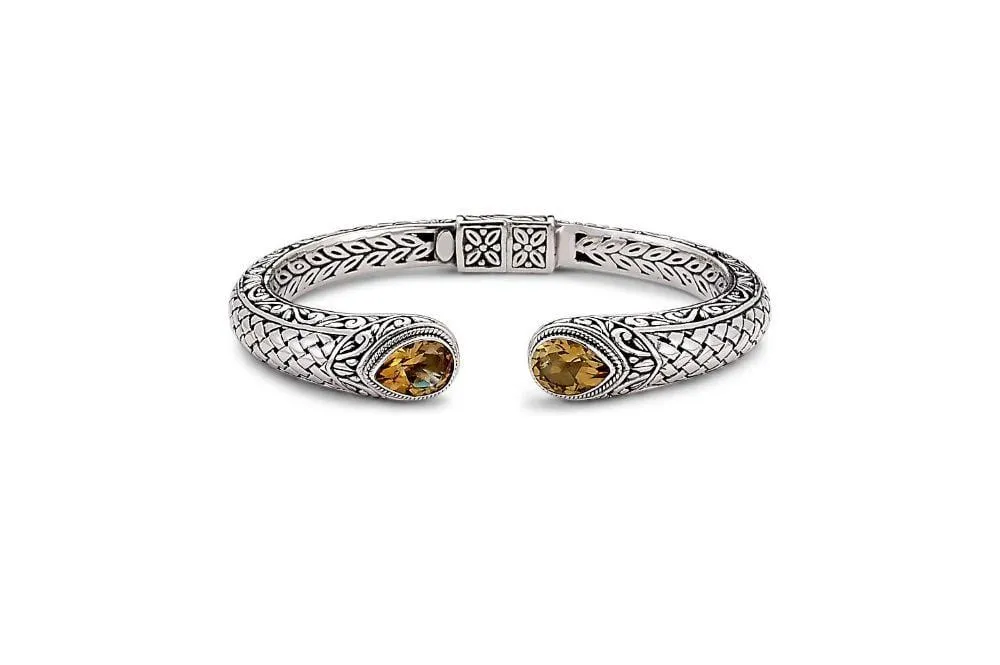 Basketweave Bangle- Citrine