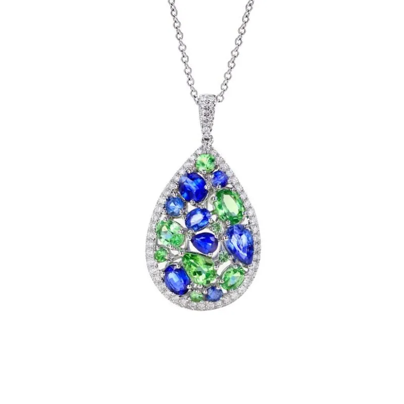 Beautiful Peridot and Sapphire Gemstone  Jewelry Set