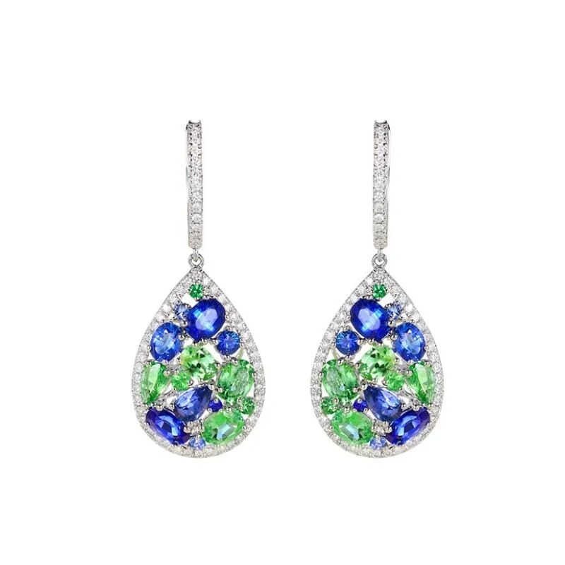 Beautiful Peridot and Sapphire Gemstone  Jewelry Set