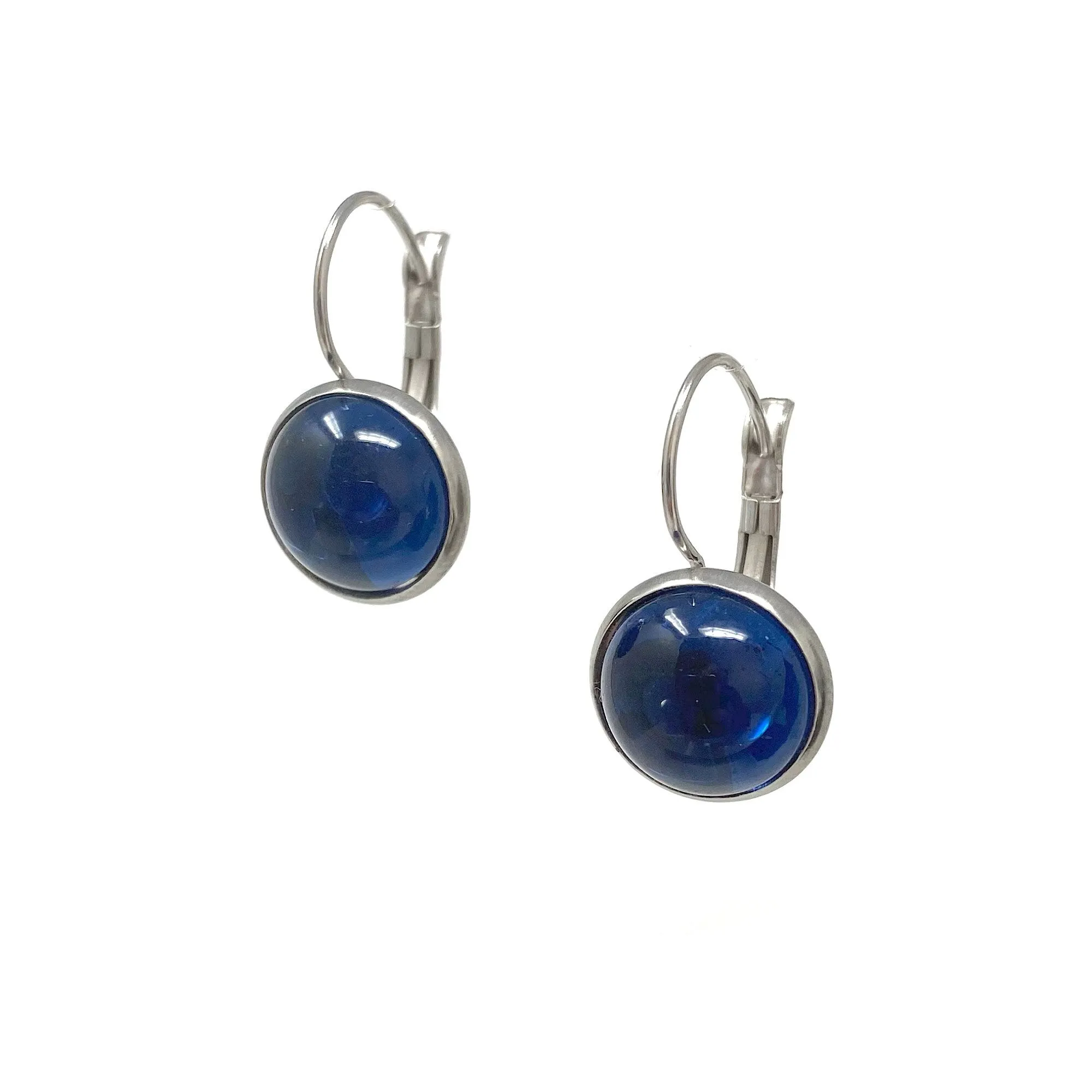 BENTON silver and sapphire blue drop earrings