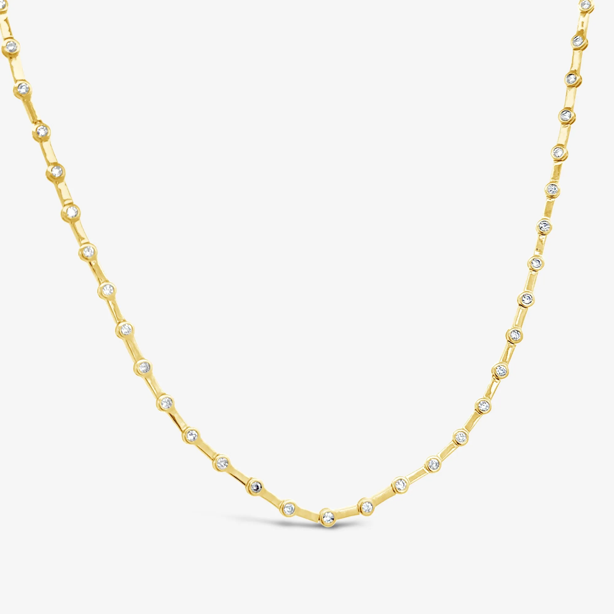 Bezel Set Diamond Necklace