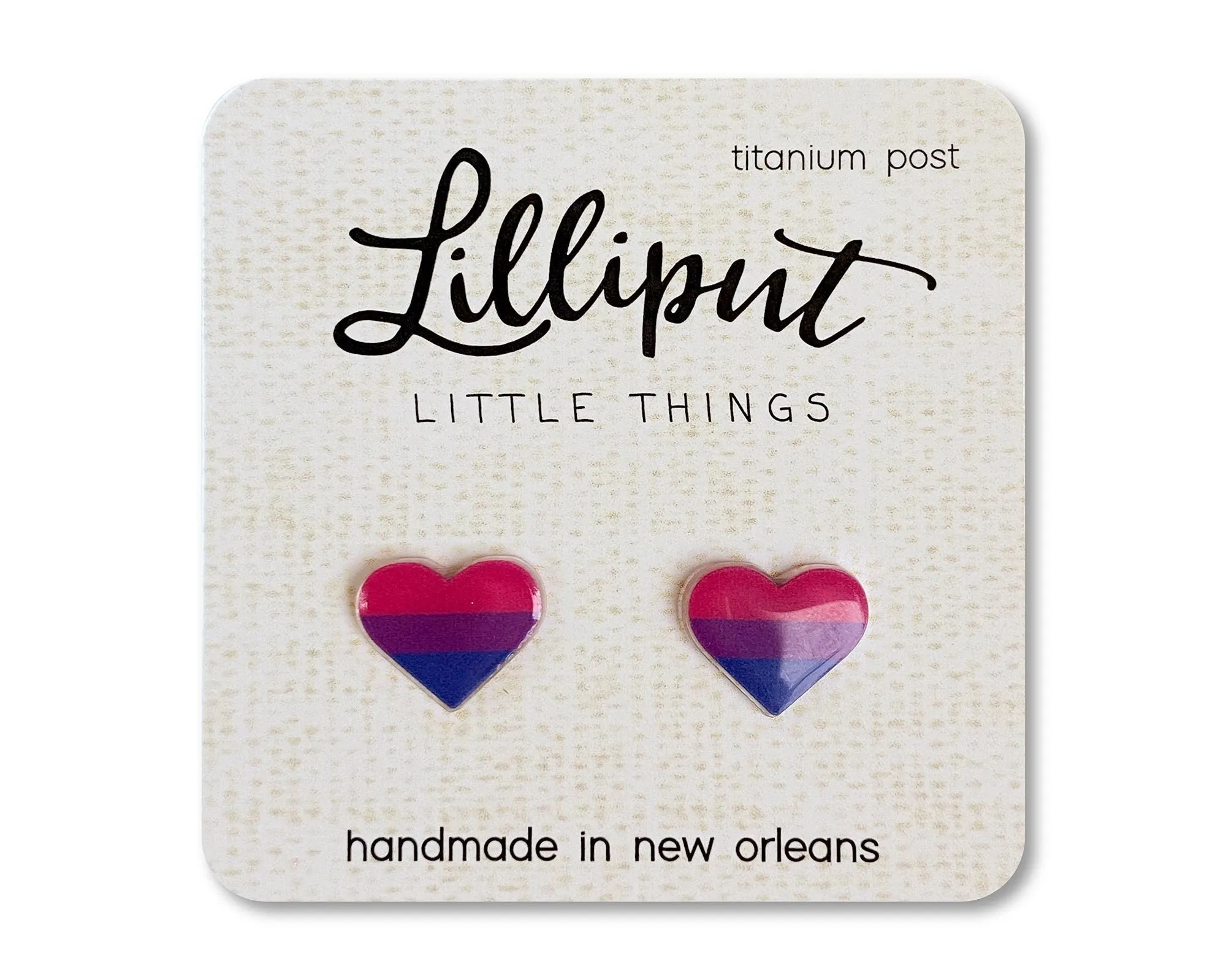 Bi Pride Heart Earrings