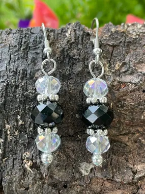 Black and Crystal Earrings