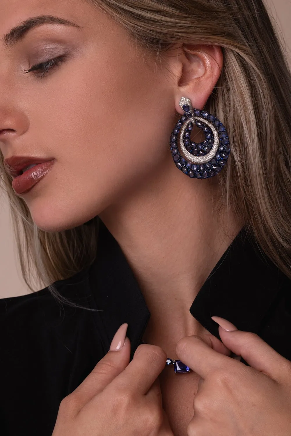 Blue Sapphire Drop Earrings